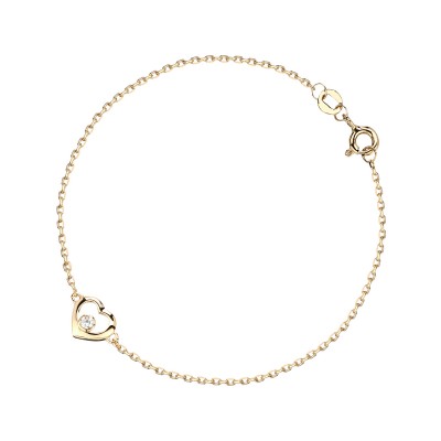 Браслет с фианитом из желтого золота 585 пробы фото