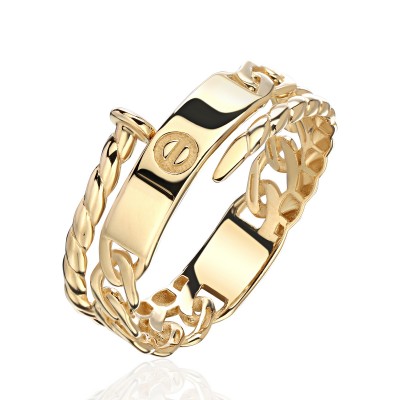 Кольцо из желтого золота 585 пробы фото