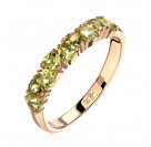 Кольцо с хризолитом из красного золота 585 пробы