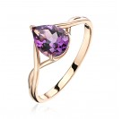 Кольцо с аметистом из красного золота 585 пробы