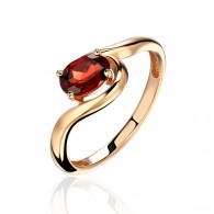 Кольцо с гранатом из красного золота 585 пробы фото