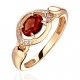 Кольцо с гранатом и  фианитом из красного золота 585 пробы