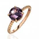 Кольцо с аметистом из красного золота 585 пробы