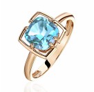 Кольцо с топазом из красного золота 585 пробы