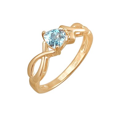 Кольцо с топазом из красного золота 585 пробы фото