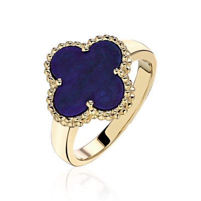 Кольцо с лазуритом из красного золота 585 пробы фото