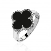 Кольцо с агатом из белого золота 585 пробы фото