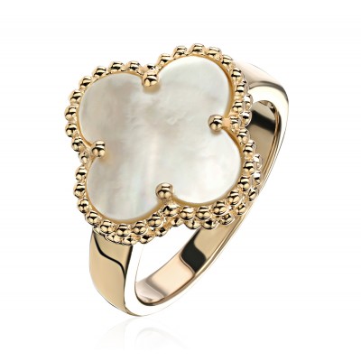 Кольцо с перламутром из желтого золота 585 пробы фото