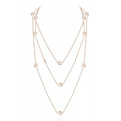 Колье с жемчугом из красного золота 585 пробы фото