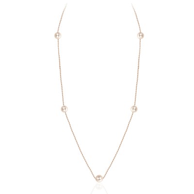 Колье с жемчугом из красного золота 585 пробы фото