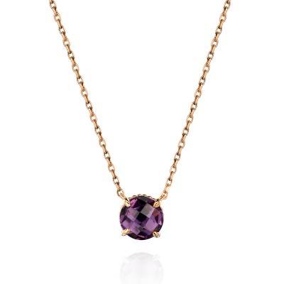 Колье с аметистом из красного золота 585 пробы фото
