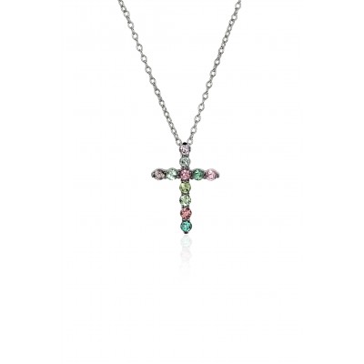 Колье с турмалином из белого золота 585 пробы фото