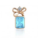Подвеска с топазом и  фианитом из красного золота 585 пробы