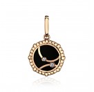 Подвеска с агатом и  фианитом из красного золота 585 пробы