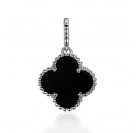 Подвеска с агатом из белого золота 585 пробы