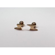 Серьга одиночная из красного золота 585 пробы фото