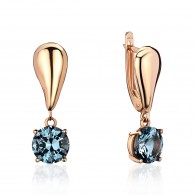 Серьги с Индиголит из красного золота 585 пробы фото
