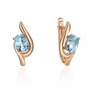 Серьги с топазом из красного золота 585 пробы