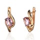 Серьги с аметистом из красного золота 585 пробы