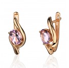 Серьги с аметистом из красного золота 585 пробы