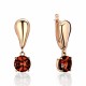Серьги с гранатом из красного золота 585 пробы