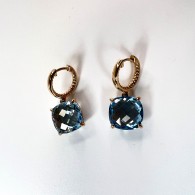 Серьги с топазом из красного золота 585 пробы фото