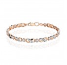 Браслет с фианитом из красного золота 585 пробы