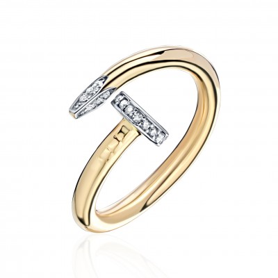 Кольцо с бриллиантом из красного золота 585 пробы фото