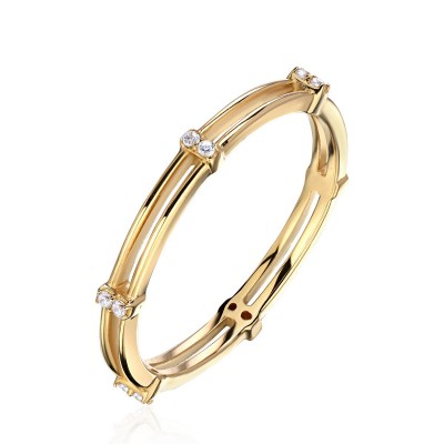 Кольцо с бриллиантом из желтого золота 585 пробы фото