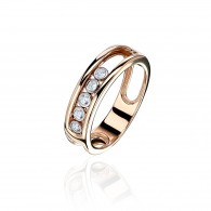 Кольцо с фианитом из красного золота 375 пробы фото