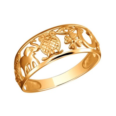 Кольцо из красного золота 375 пробы фото