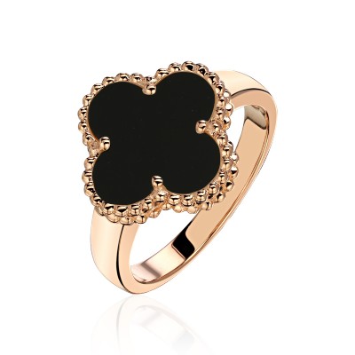 Кольцо с агатом из красного золота 585 пробы фото