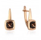 Серьги с раухтопазом из красного золота 585 пробы