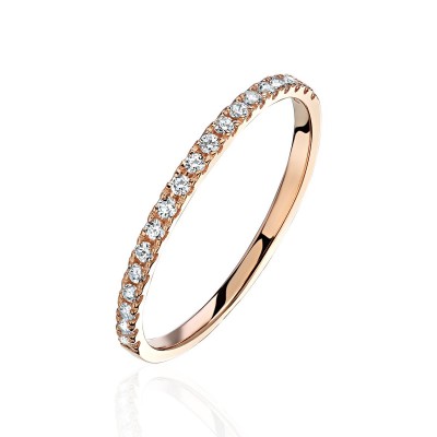 Кольцо с бриллиантом из красного золота 585 пробы фото