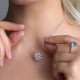 Колье с цирконом из серебра 925 пробы