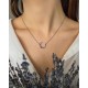 Колье с цирконом из серебра 925 пробы