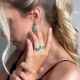 Кольцо с цирконом из серебра 925 пробы