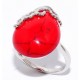 Кольцо с кораллом из серебра 925 пробы