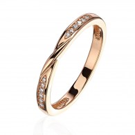 Кольцо с бриллиантом из красного золота 585 пробы фото