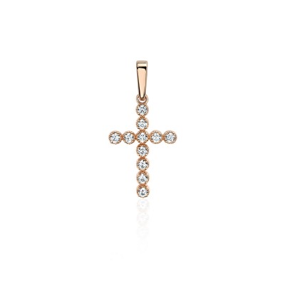 Кресты с бриллиантом из красного золота 585 пробы фото