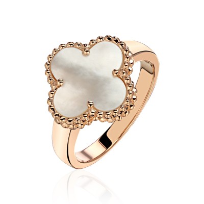 Кольцо с перламутром из красного золота 585 пробы фото