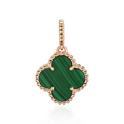 Подвеска с малахитом из красного золота 585 пробы фото