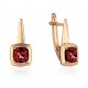 Серьги с гранатом из красного золота 585 пробы