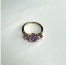 Кольцо с аметистом из красного золота 585 пробы