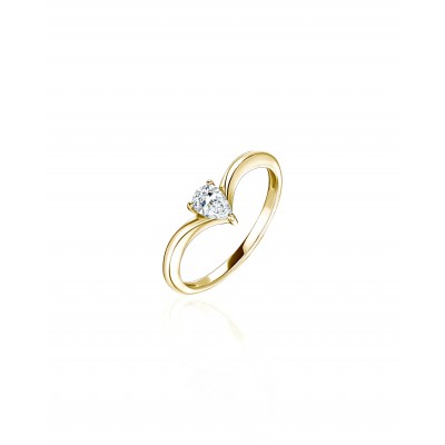 Кольцо с бриллиантом из желтого золота 585 пробы фото