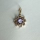 Подвеска с аметистом и  фианитом из красного золота 585 пробы