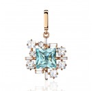 Подвеска с топазом и  фианитом из красного золота 585 пробы
