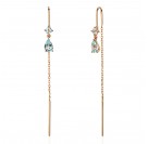 Серьги с топазом из красного золота 585 пробы