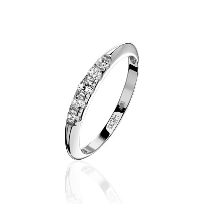 Кольцо с бриллиантом из белого золота 585 пробы фото