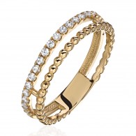 Кольцо с бриллиантом из желтого золота 585 пробы фото